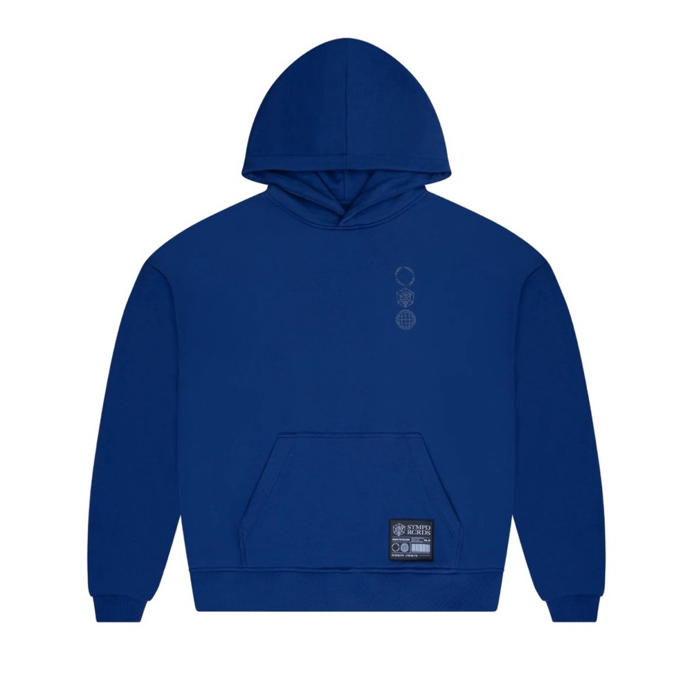 Martin Garrix STMPD Navy Blue Hoodie Embroidered Logo Mens Large